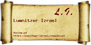 Lumnitzer Izrael névjegykártya